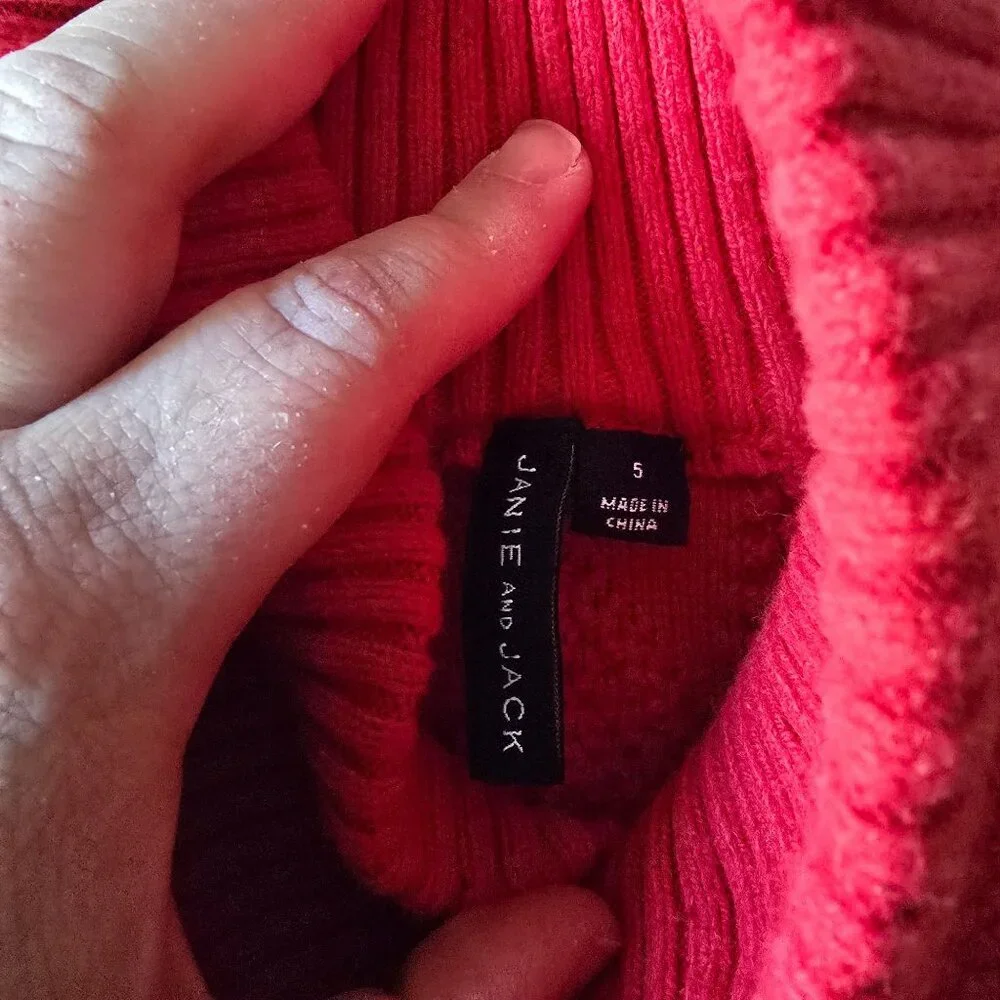 Jane & Jack Bradbury Red‎ Cable Knit Sweater Size 5